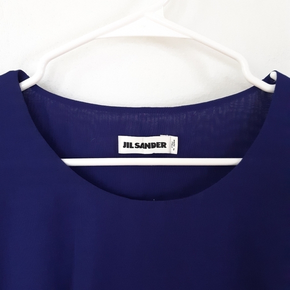 Jil Sander | Pleated Bow Dress in Deep Violet - Picture 7 of 10